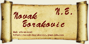 Novak Boraković vizit kartica